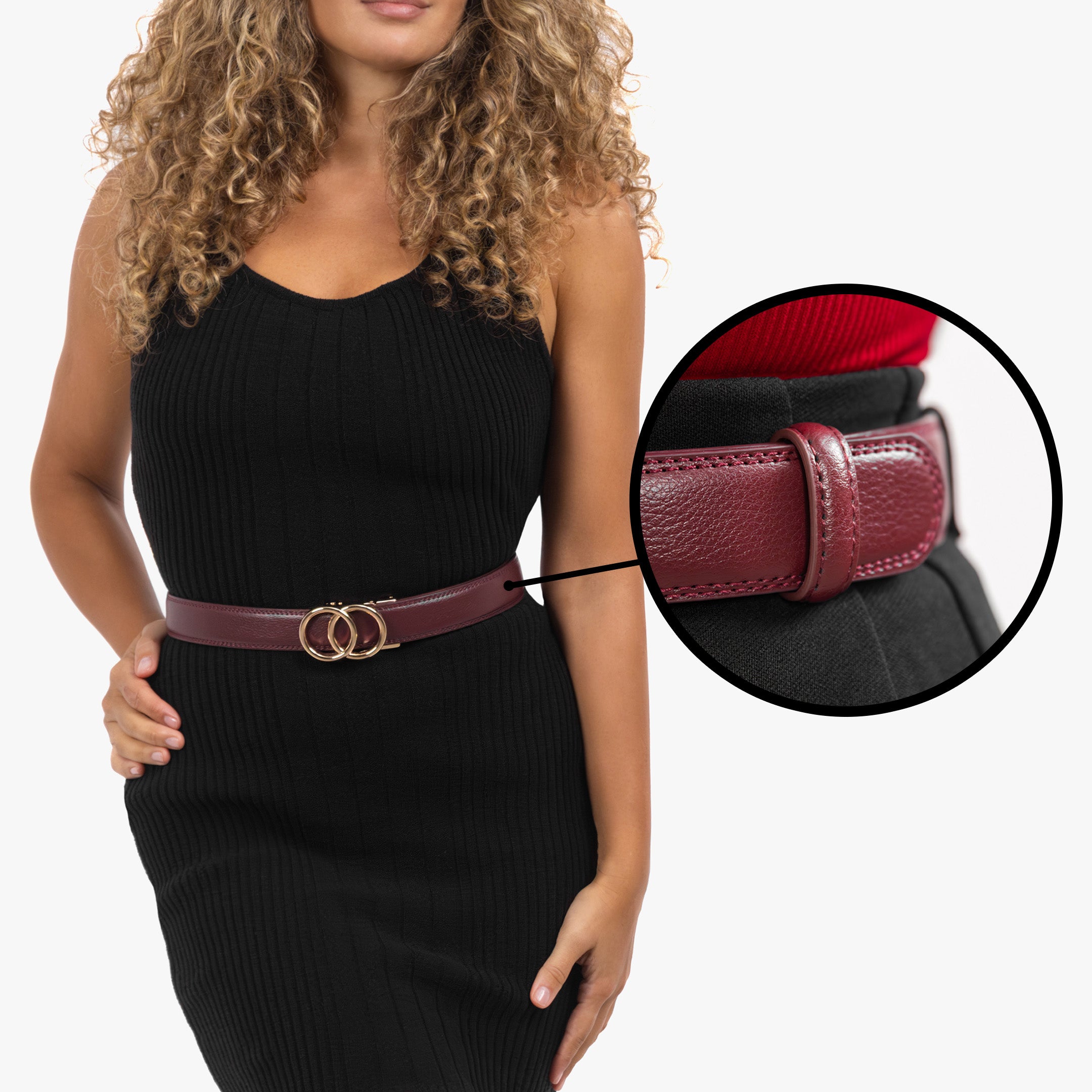 Modern Belt - Bordowy (vegan)