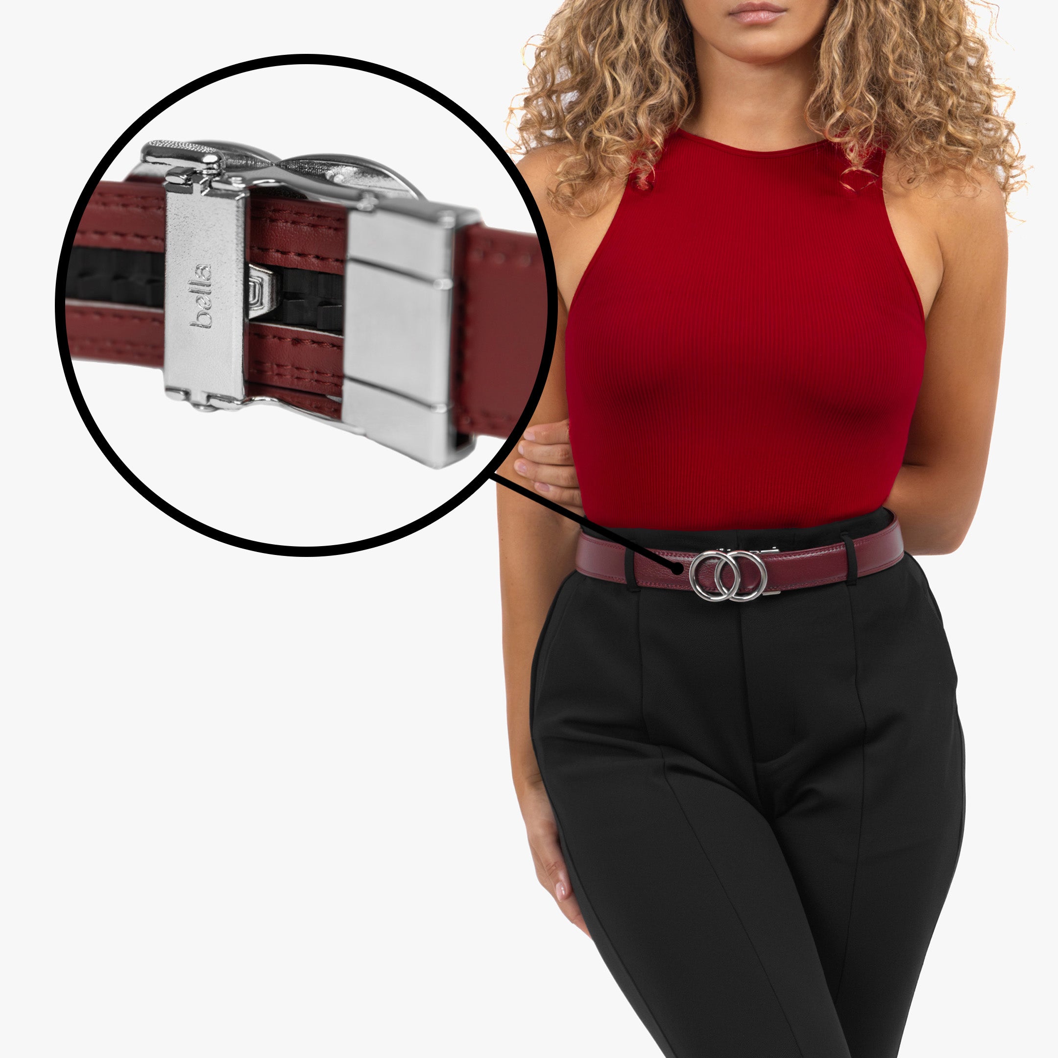 Modern Belt - Bordowy (vegan)