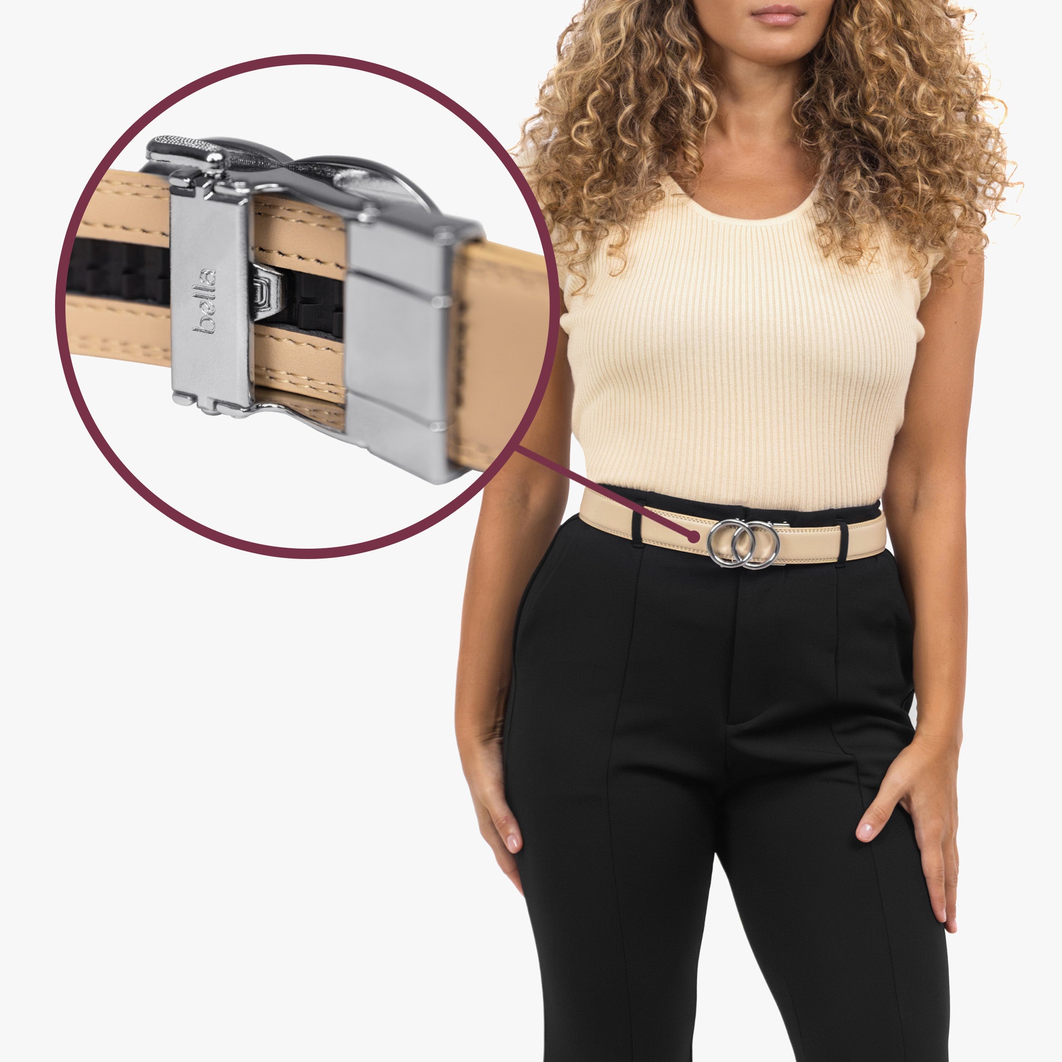 Modern Belt - Beżowy (vegan)